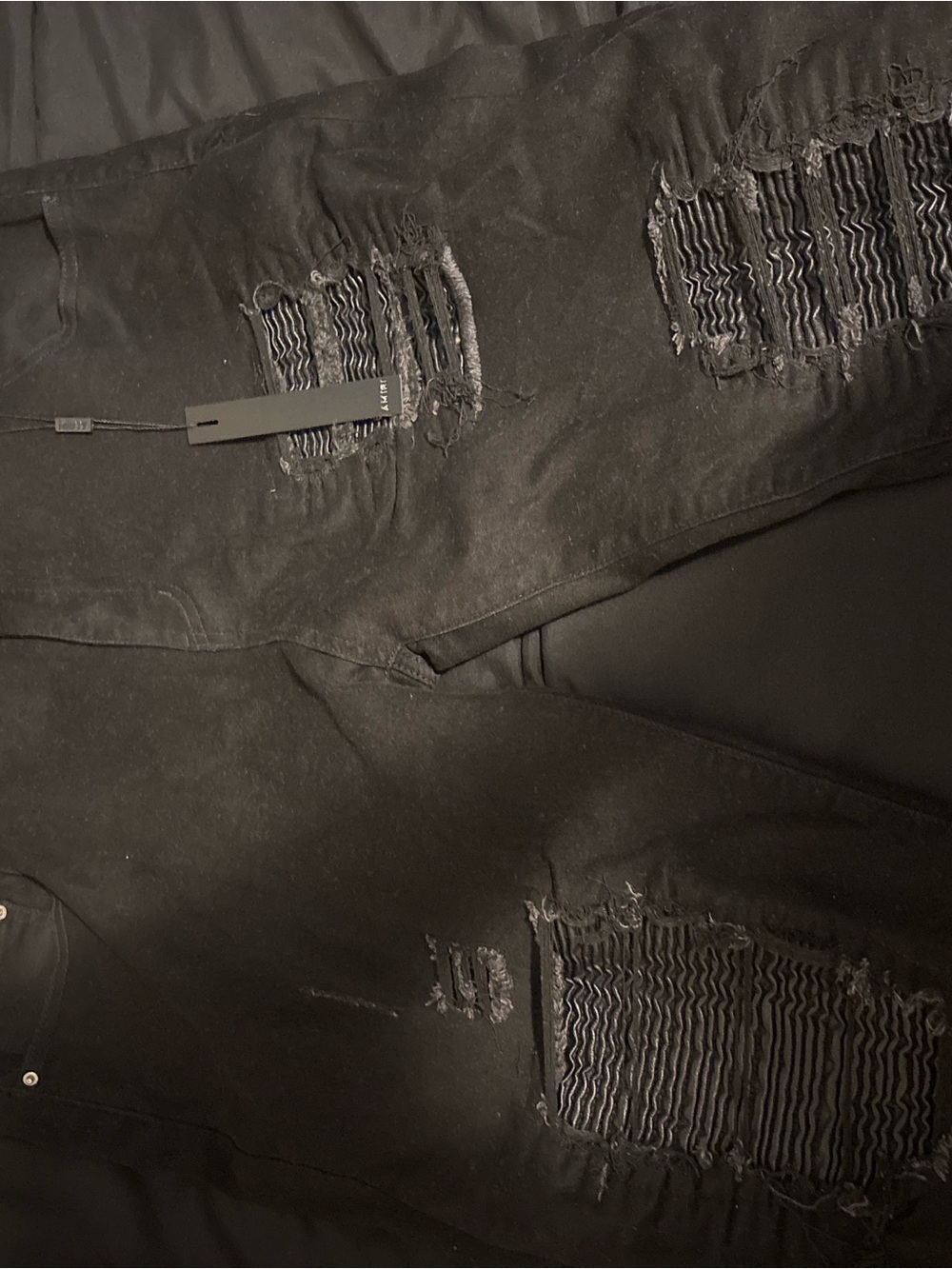 AMIRI Black Skinny Distressed Ripped Jeans